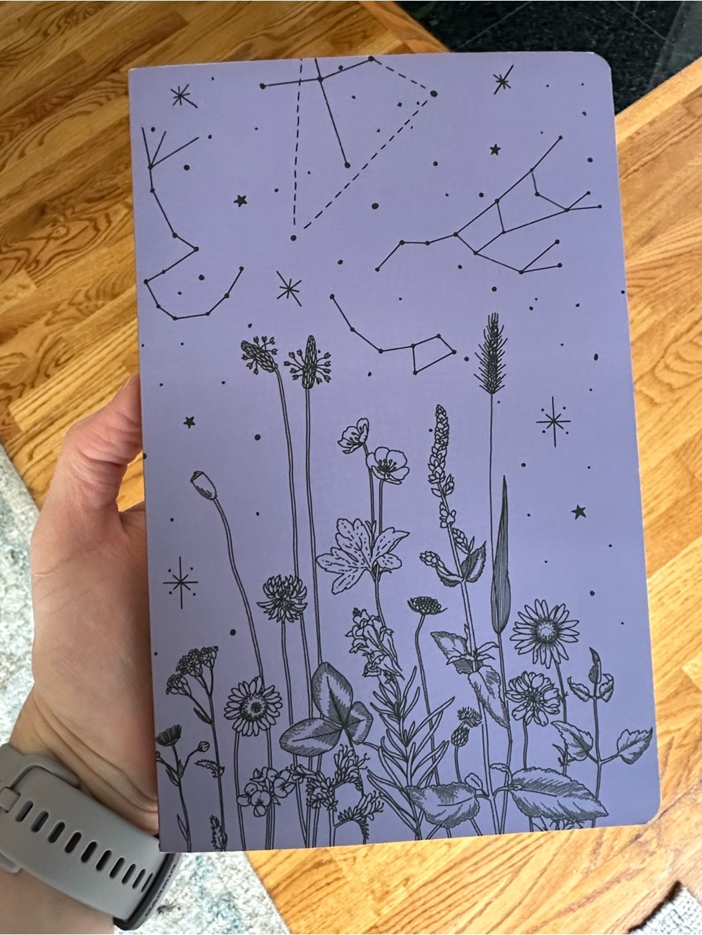 Purple Floral & Constellation Softcover Lined Notebook